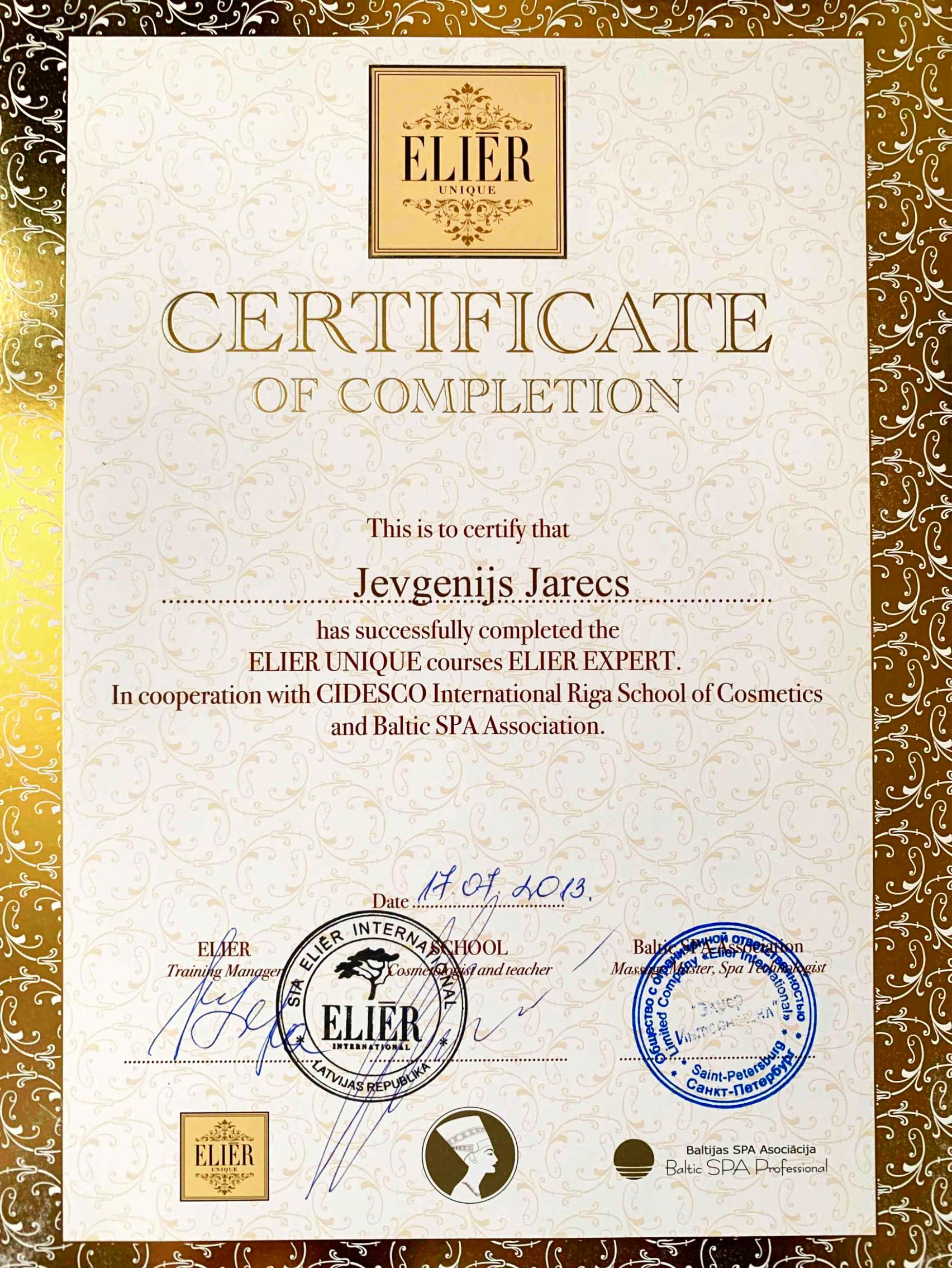 Elier unique expert courses (2013)