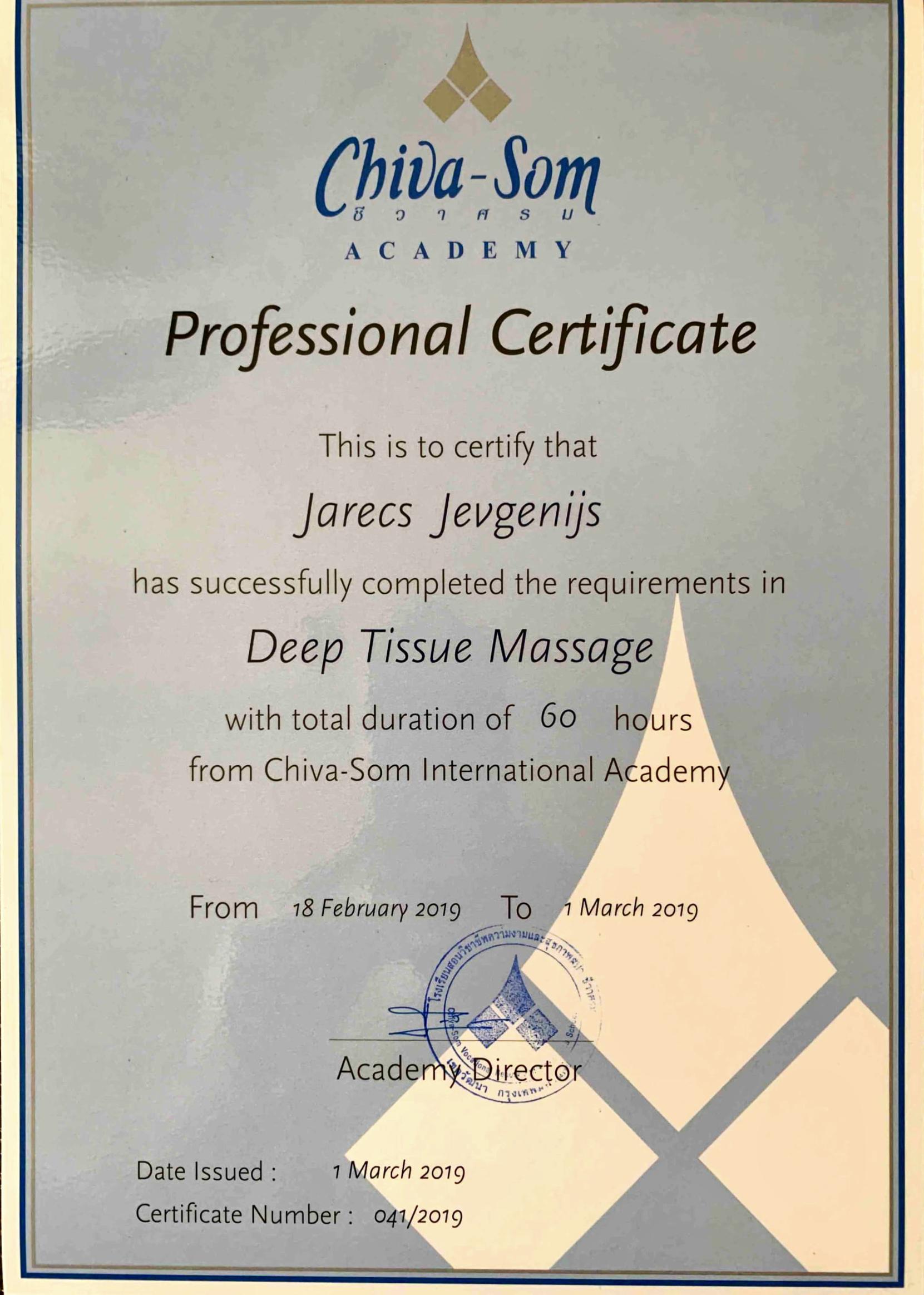 Chiva som academy professional certificate (2019)
